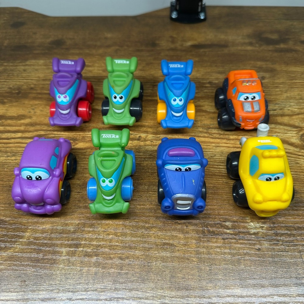 Tonka Chuck & Friends Magnetic Toy Car Lot Hasbro 2005 2009 Set of 8 Multi Color